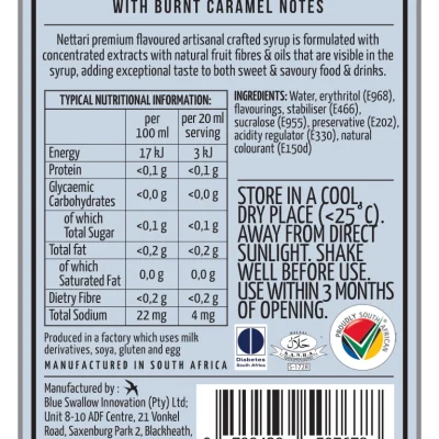 Nettari 750ML - Caramel � Sugar Free FA Nettari Instabean Blue Curacao Ingredients