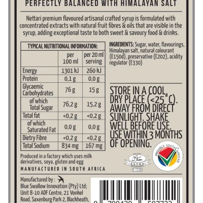 Nettari 750ML - Salted Caramel FA Nettari Instabean Blue Curacao Ingredients