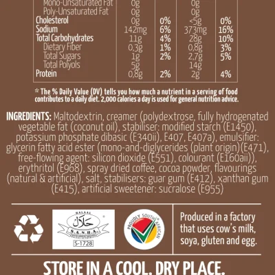 Full Logo - Instabean PBR � 1kg Jar Labels � Caffe Latte � No Added Sugar FA Nettari Instabean Frappe Cafe Latte Ingredients