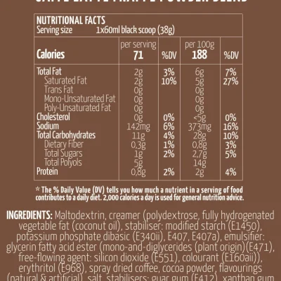 Half logo - Instabean PBR � 1kg Jar Labels � Caffe Latte � No Added Sugar FA Nettari Instabean Frappe Cafe Latte Ingredients